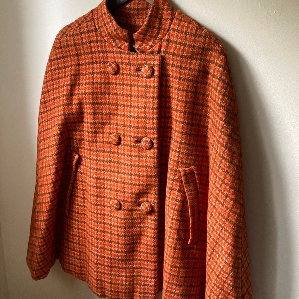 Women's Orange Houndstooth Jacket